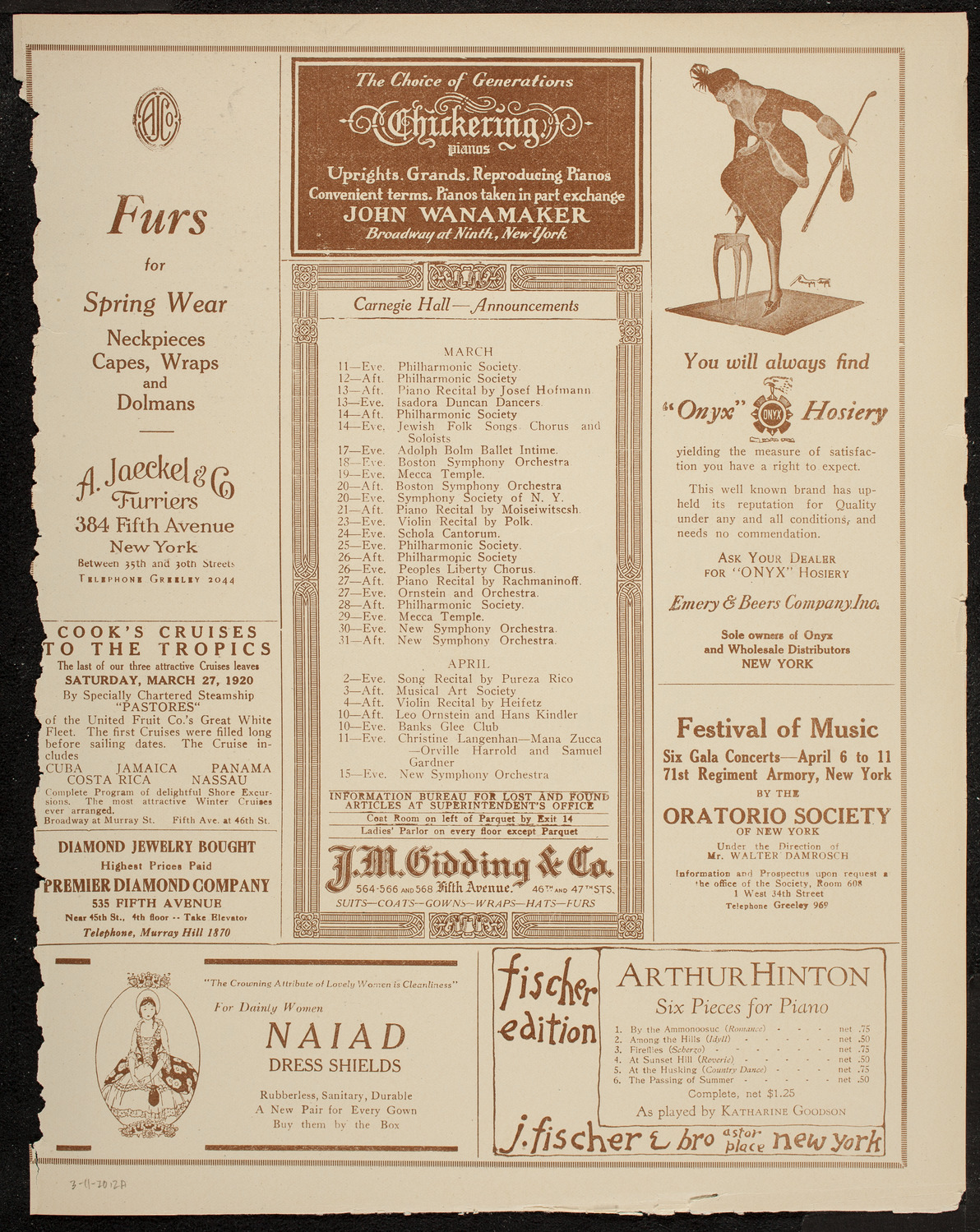 New York Symphony Orchestra, March 11, 1920, program page 3