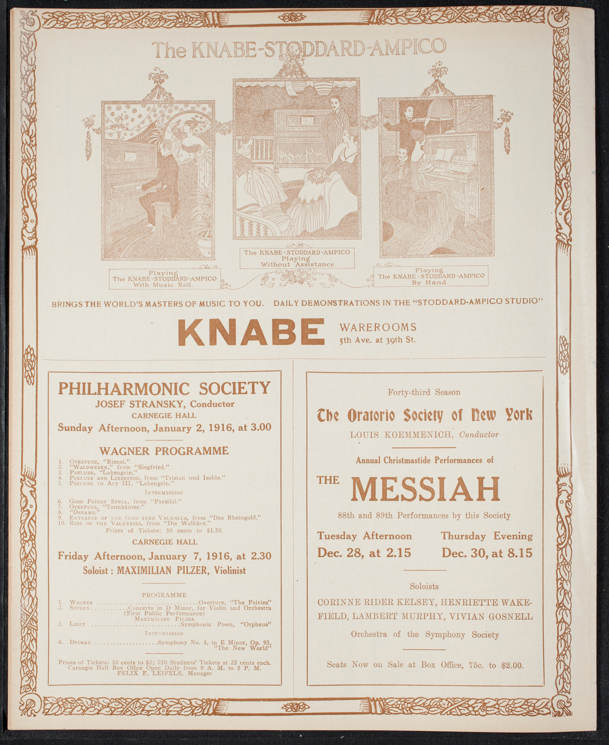 New York Philharmonic, December 17, 1915, program page 12