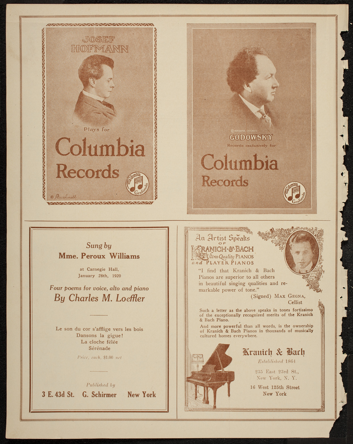 Alice Peroux Williams, Mezzo-Soprano, January 28, 1920, program page 6