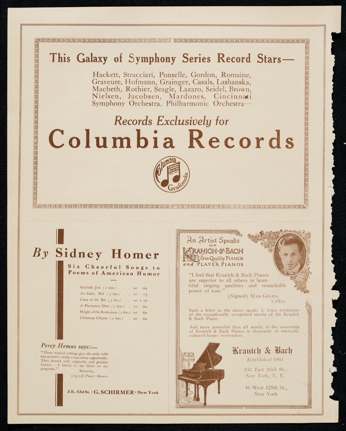 Benefit: St. Joseph Summer Institute, October 13, 1920, program page 6