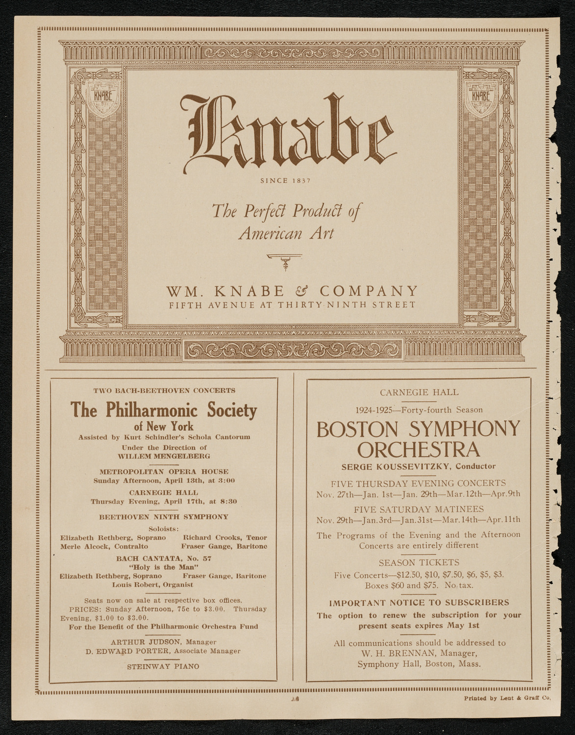 Benefit: Jewish Home for Convalescents, April 13, 1924, program page 12
