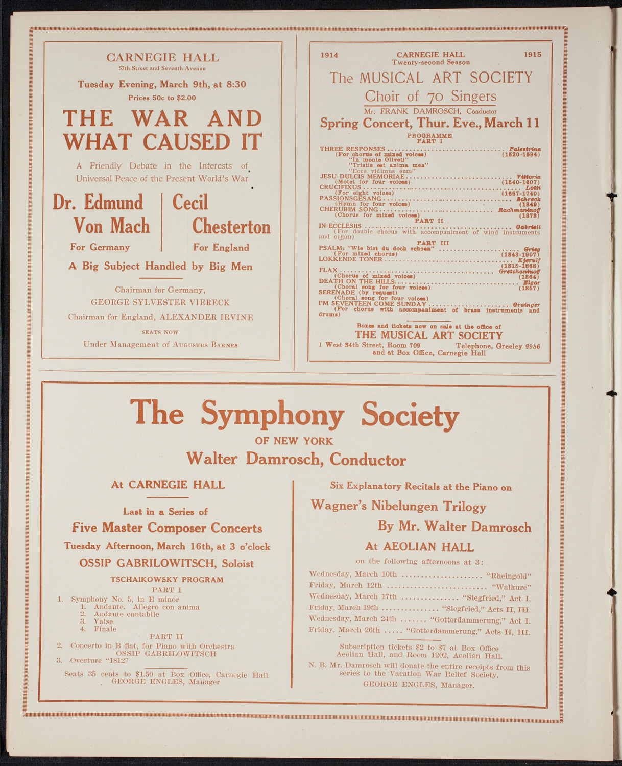 New York Symphony Orchestra, March 9, 1915, program page 8