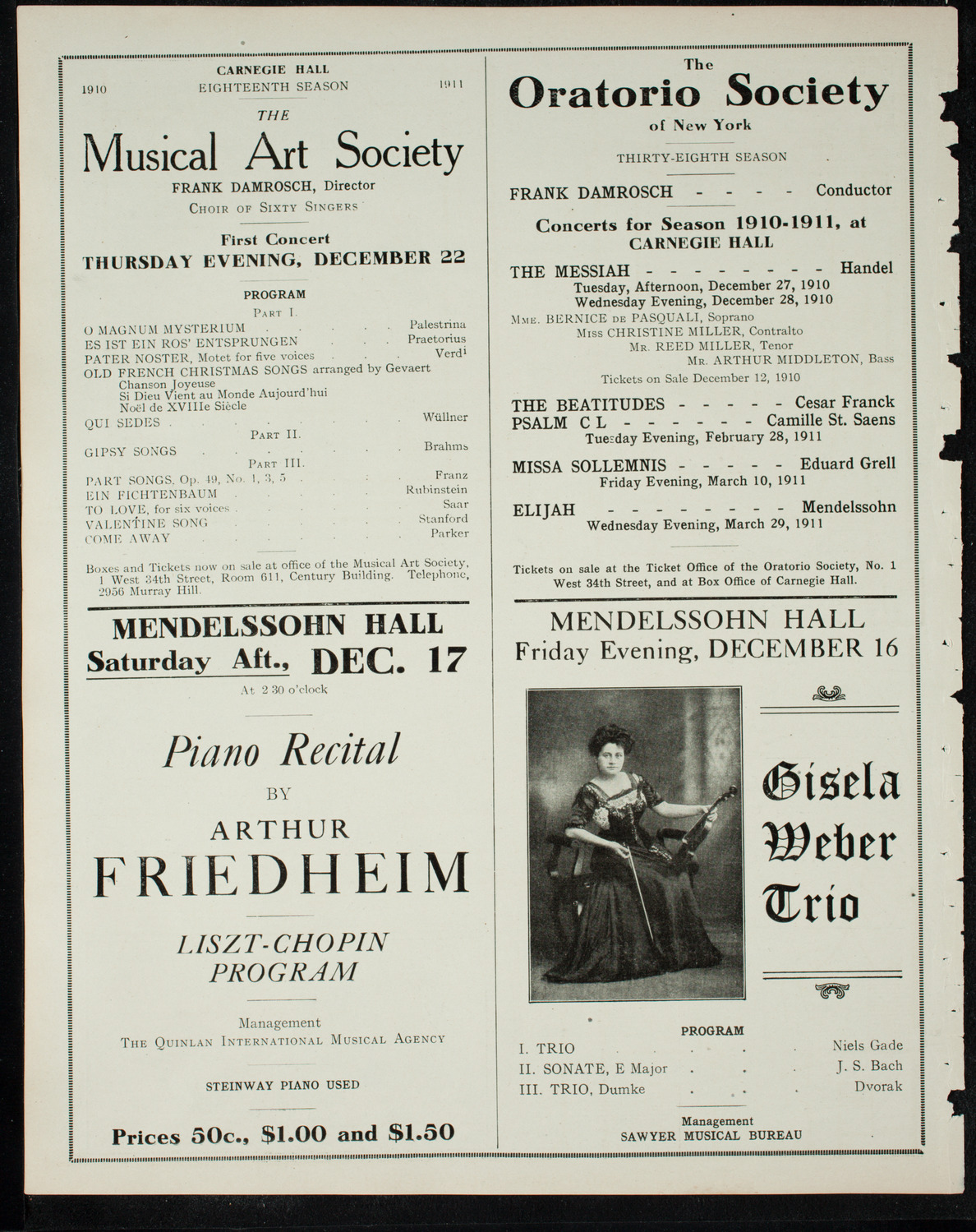 Boston Symphony Orchestra, December 8, 1910, program page 10