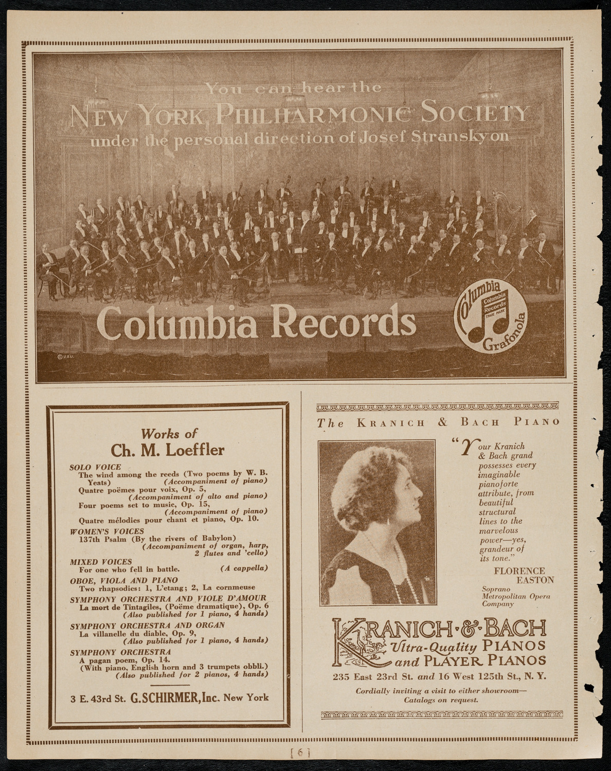 New York Philharmonic, February 9, 1922, program page 6