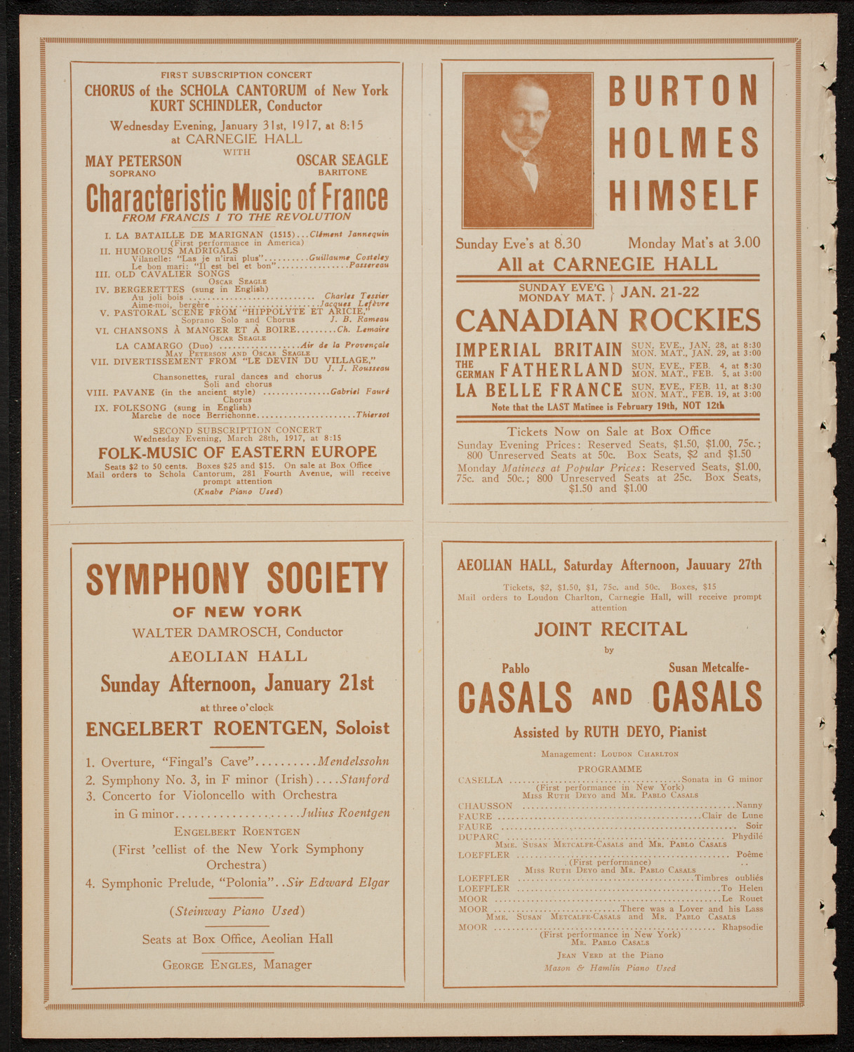 New York Philharmonic, January 17, 1917, program page 8