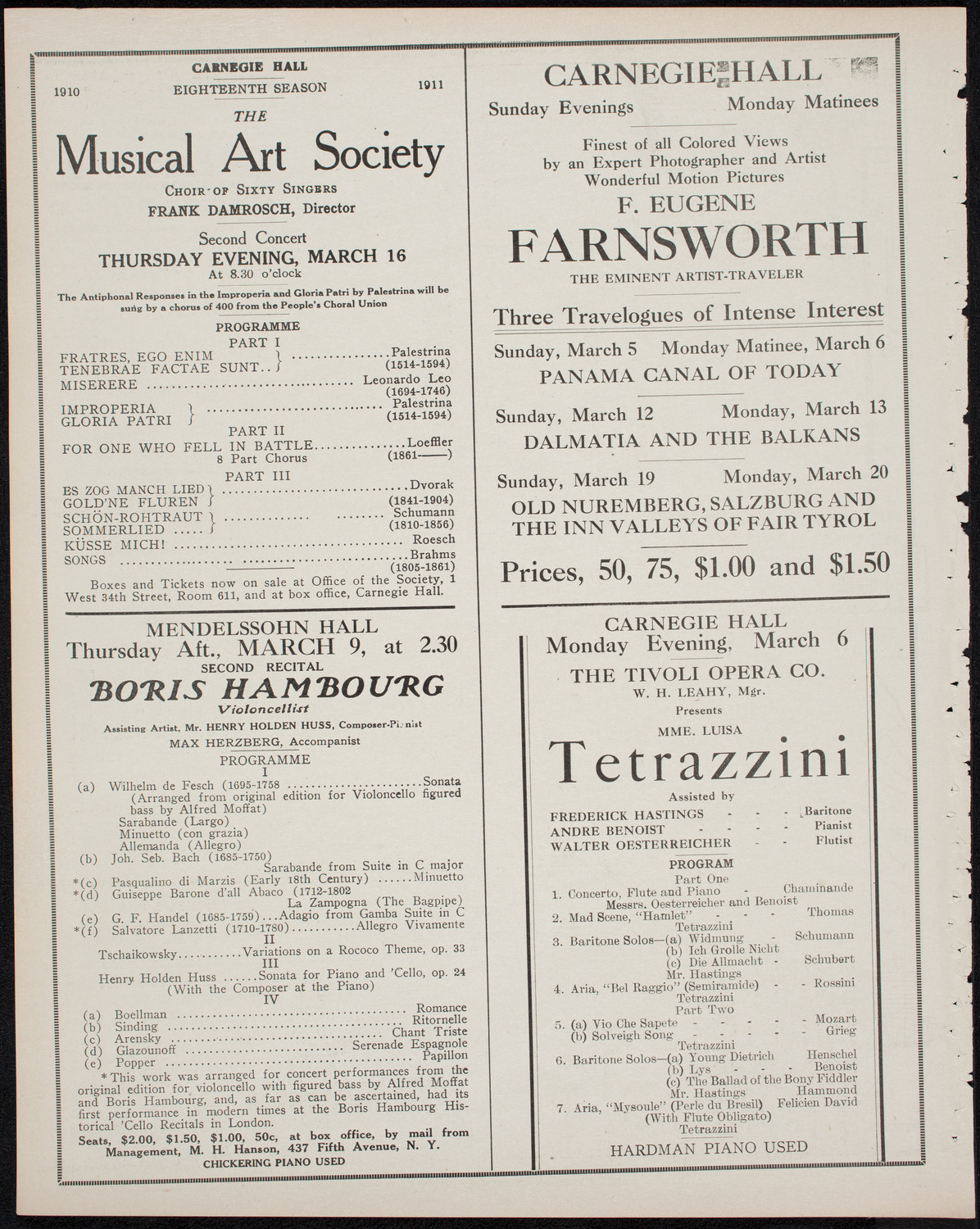 MacDowell Chorus, March 3, 1911, program page 10