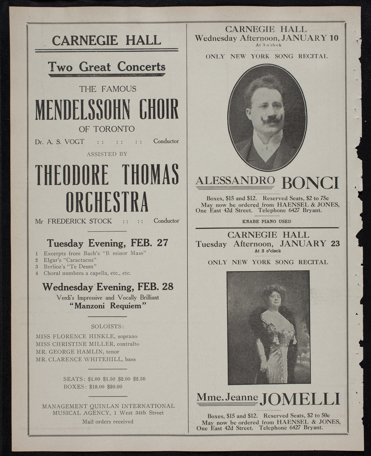 Musical Art Society of New York, December 19, 1911, program page 10