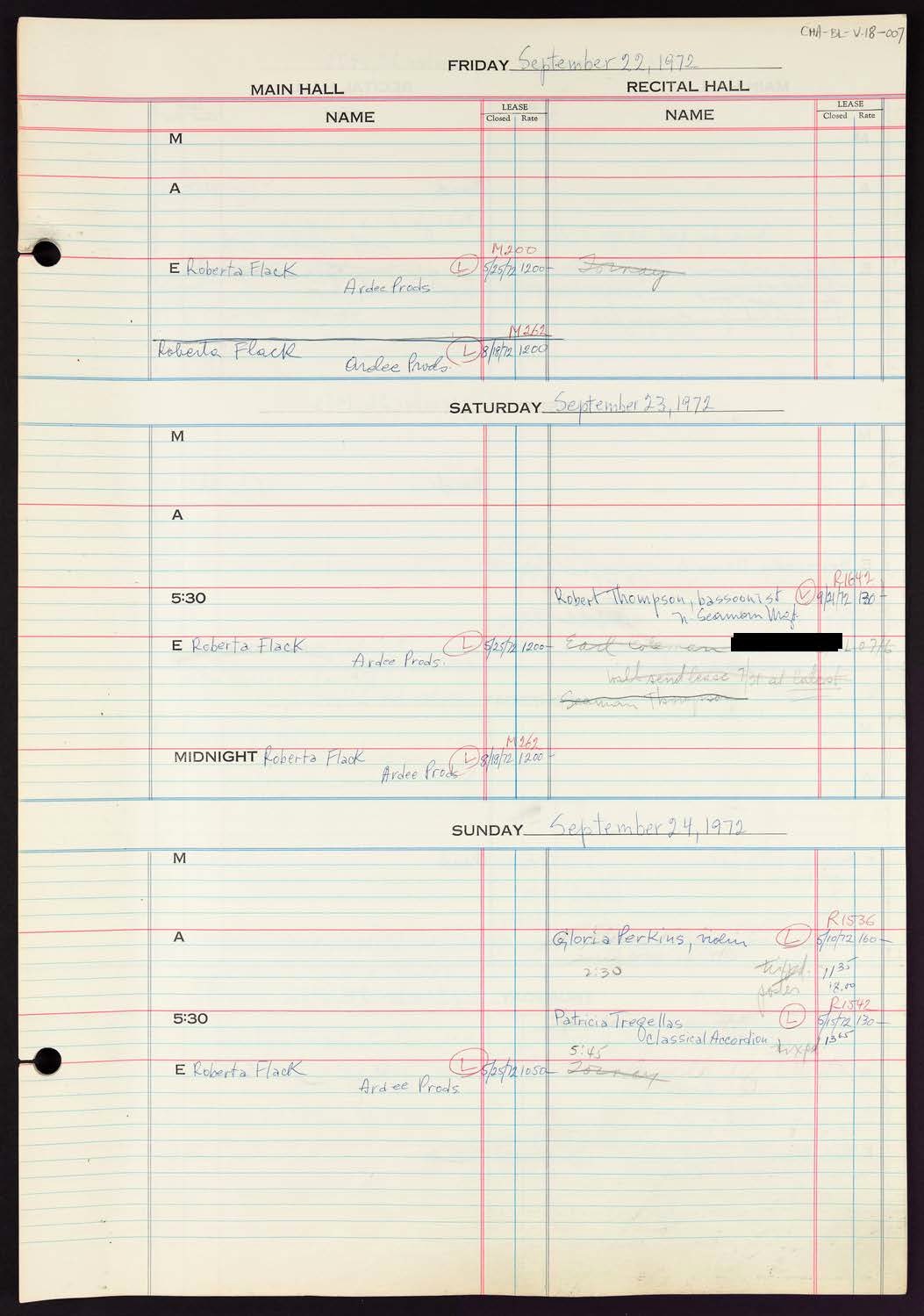 Carnegie Hall Booking Ledger, volume 18, page 7