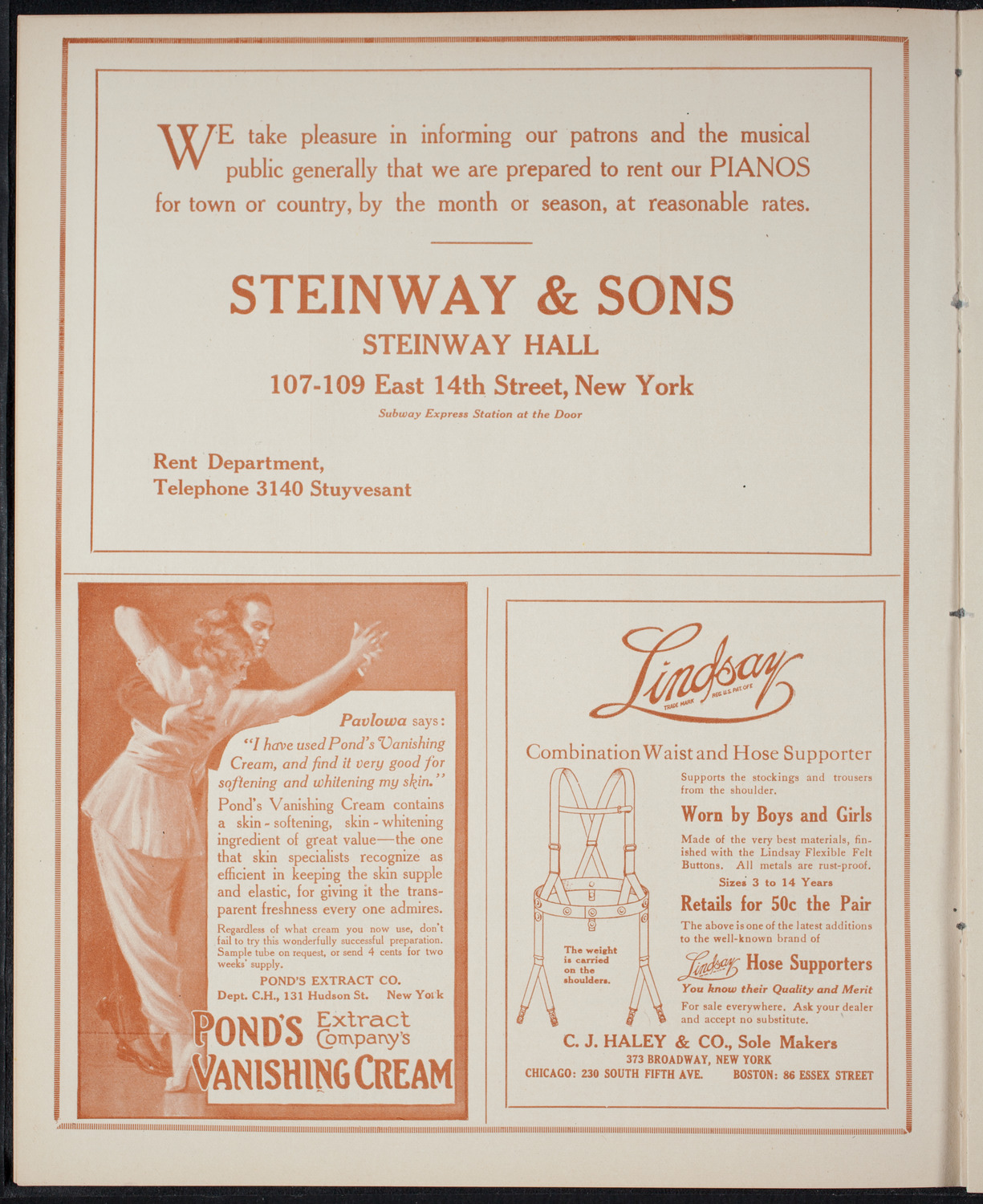 John McCormack, Tenor, April 11, 1915, program page 4