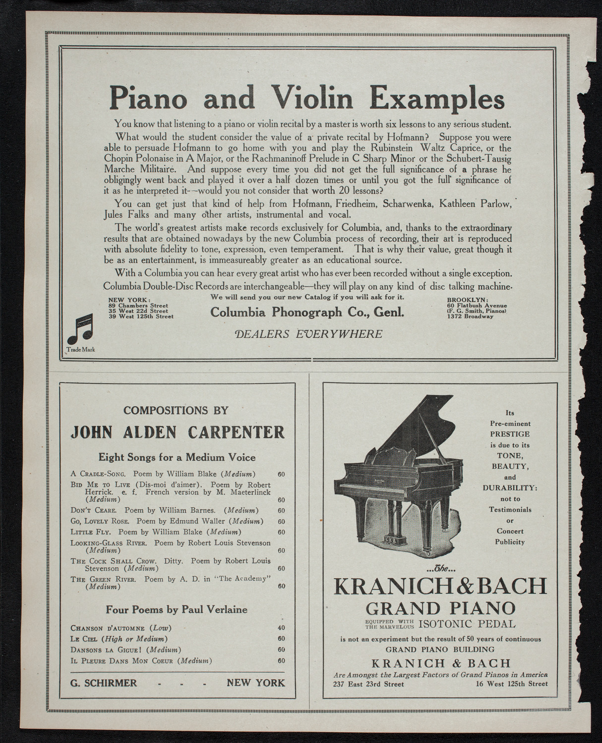 Eugène Ysaÿe, Violin, December 5, 1912, program page 6