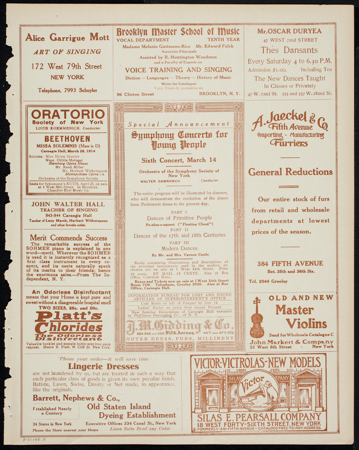 Concert of Negro Music, March 11, 1914, program page 9