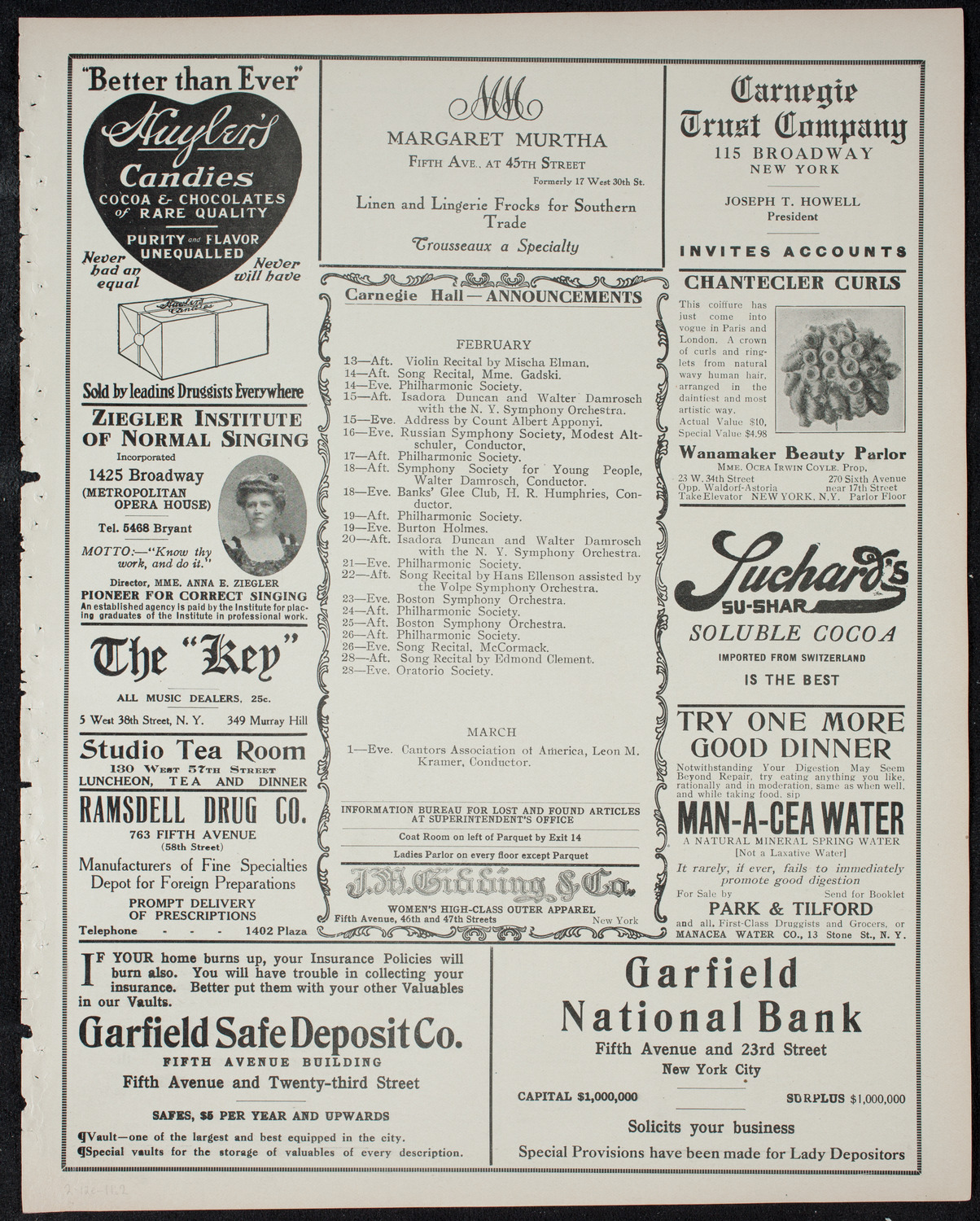 Burton Holmes Travelogue: Two Ways Around the World, February 12, 1911, program page 3
