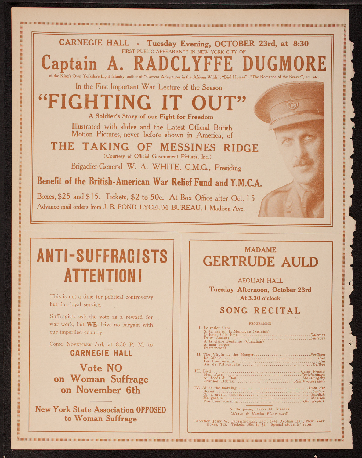 Mischa Elman, Violin, October 21, 1917, program page 10