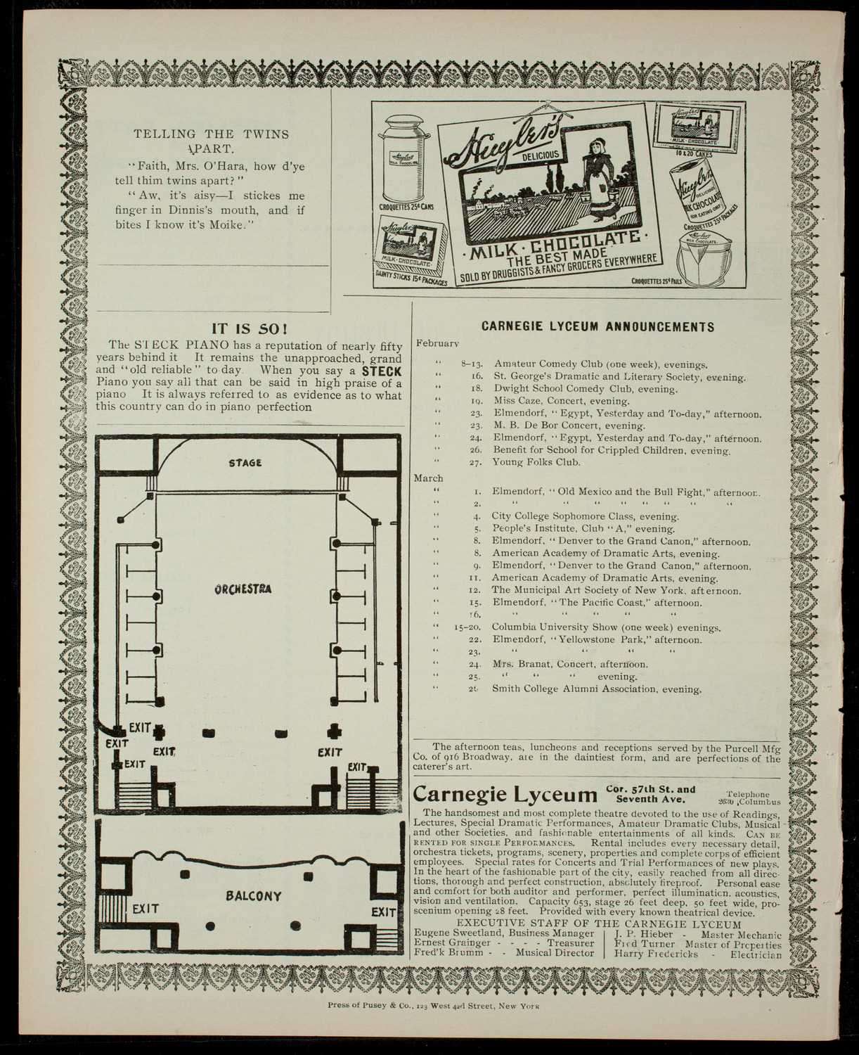Amateur Comedy Club, February 13, 1904, program page 4
