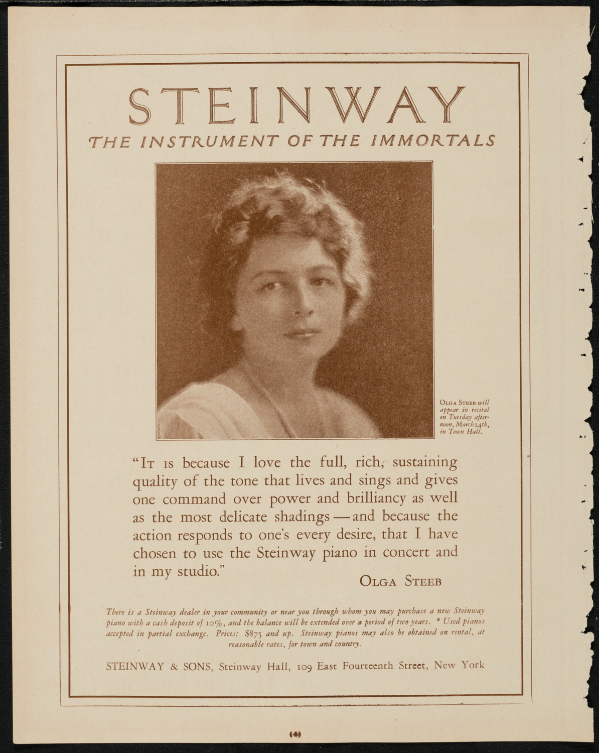 New York Philharmonic Students' Concert, March 18, 1925, program page 4