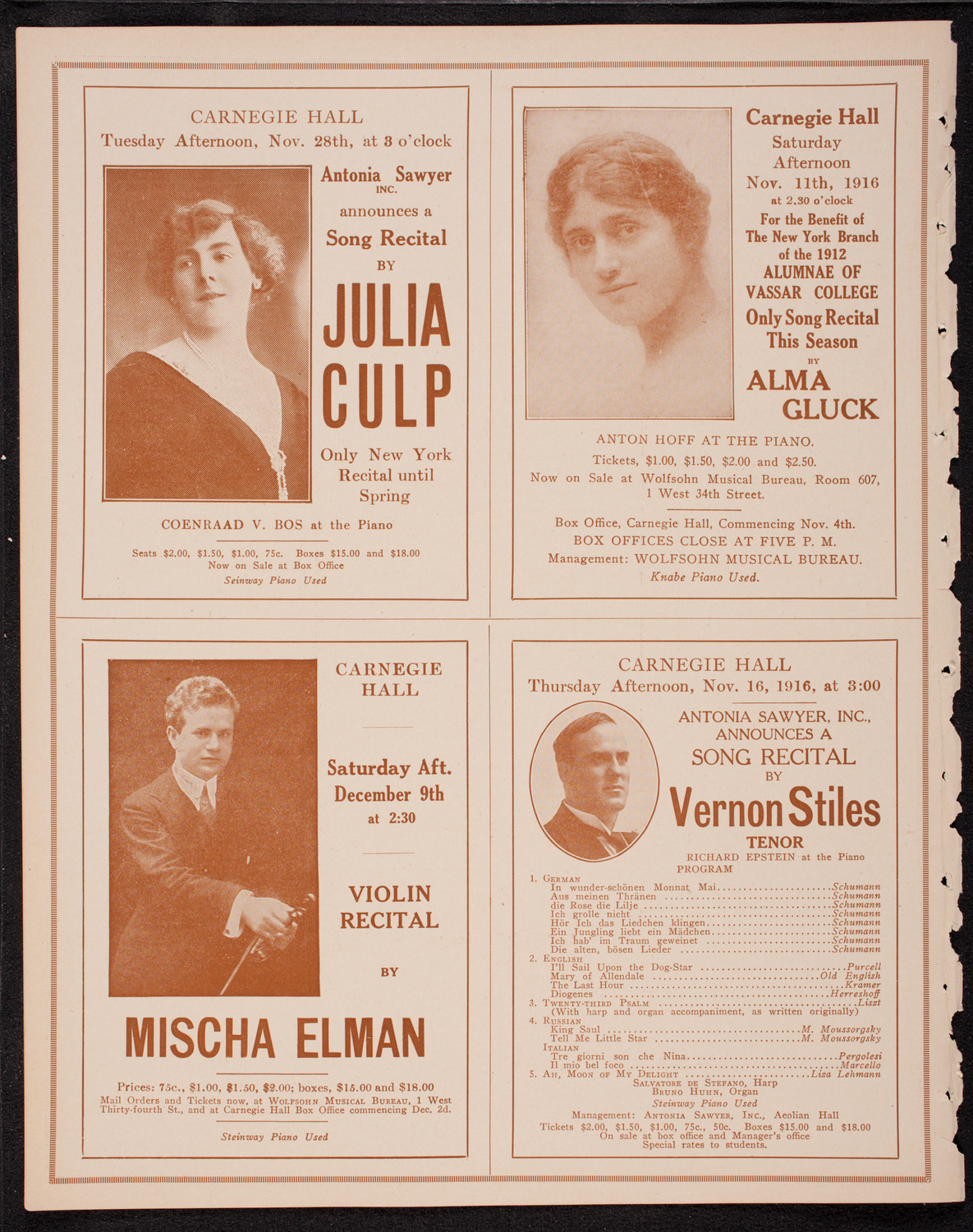 Elmendorf Lecture: Mexico, November 6, 1916, program page 10
