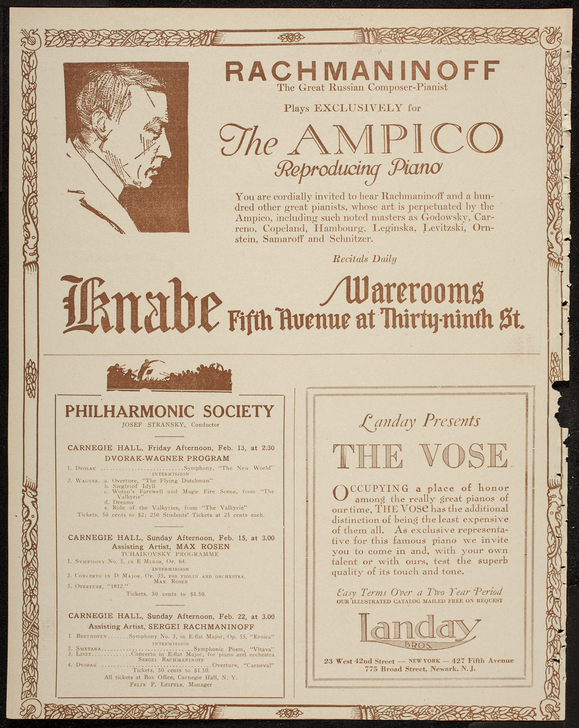 New York Philharmonic, February 12, 1920, program page 12