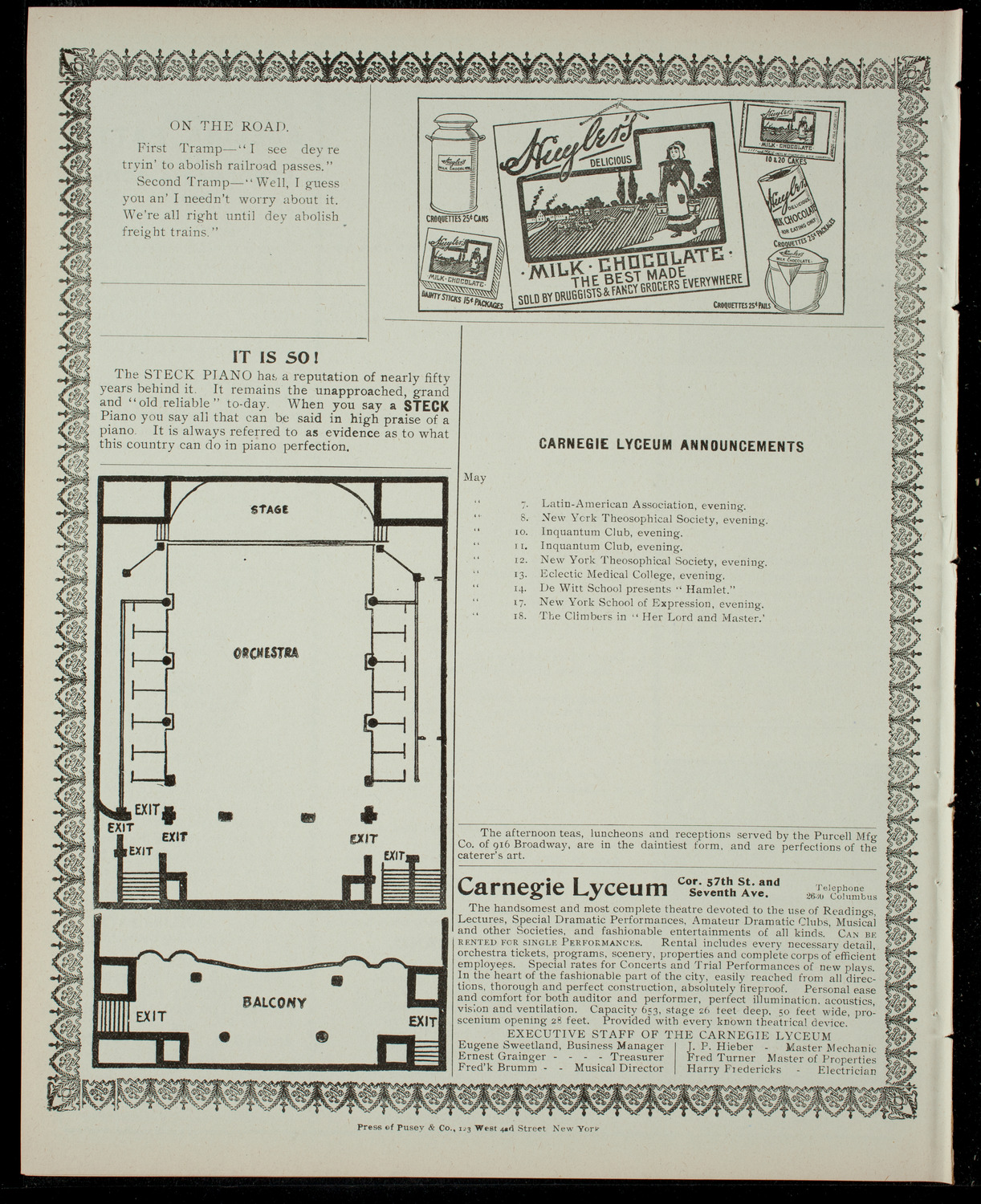 Students of Angelo Carames, May 6, 1904, program page 4