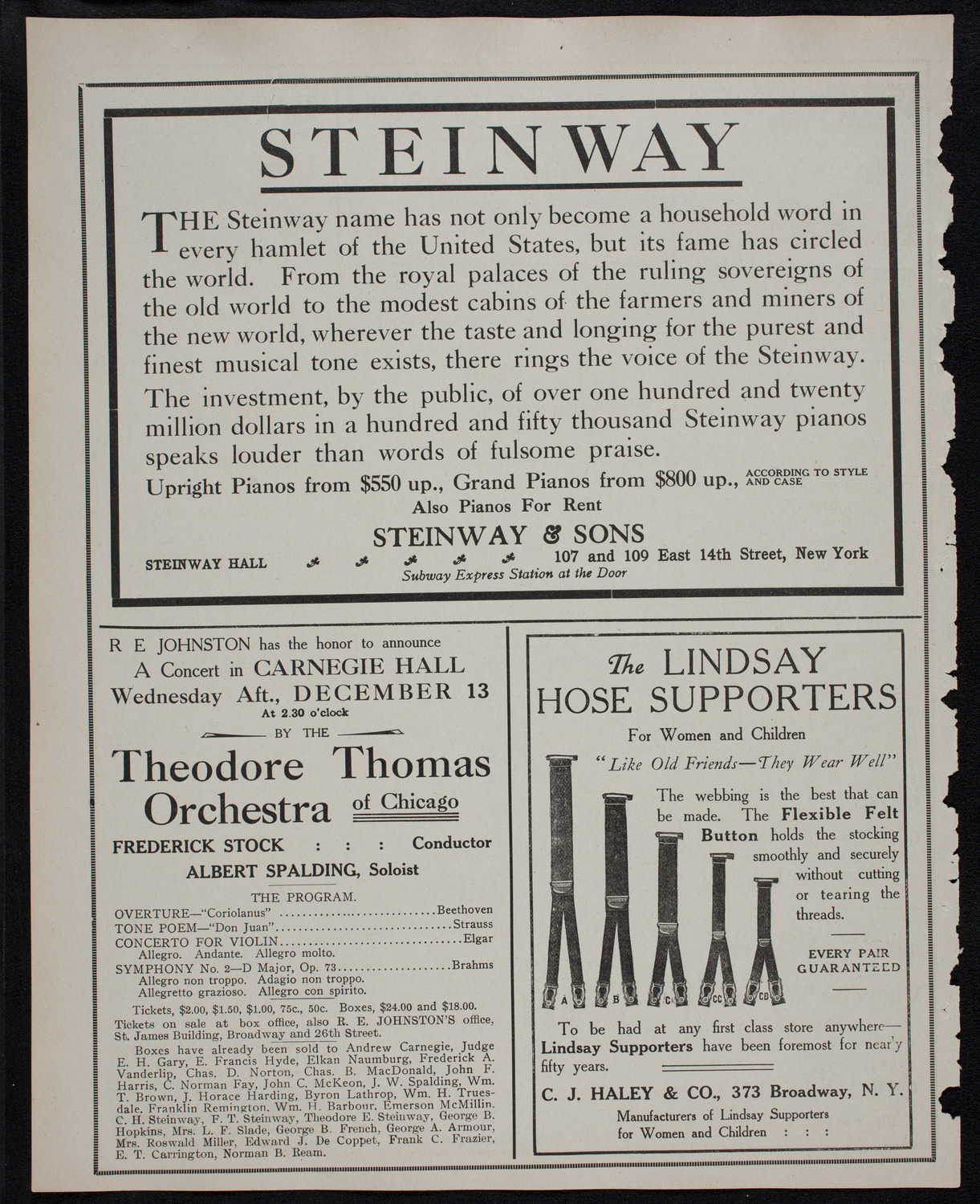 New York Banks' Glee Club, December 5, 1911, program page 4