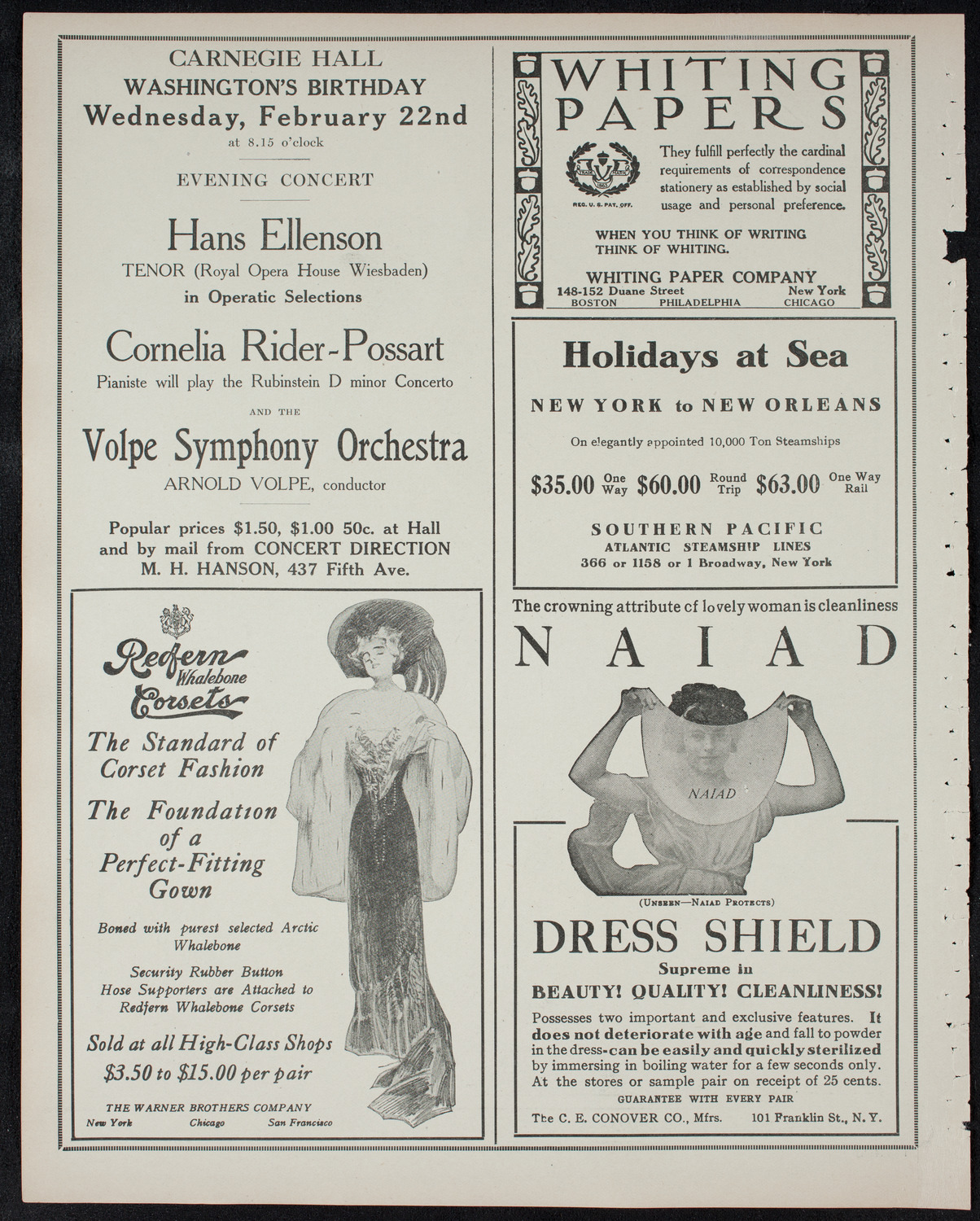 Johanna Gadski, Soprano, February 14, 1911, program page 2