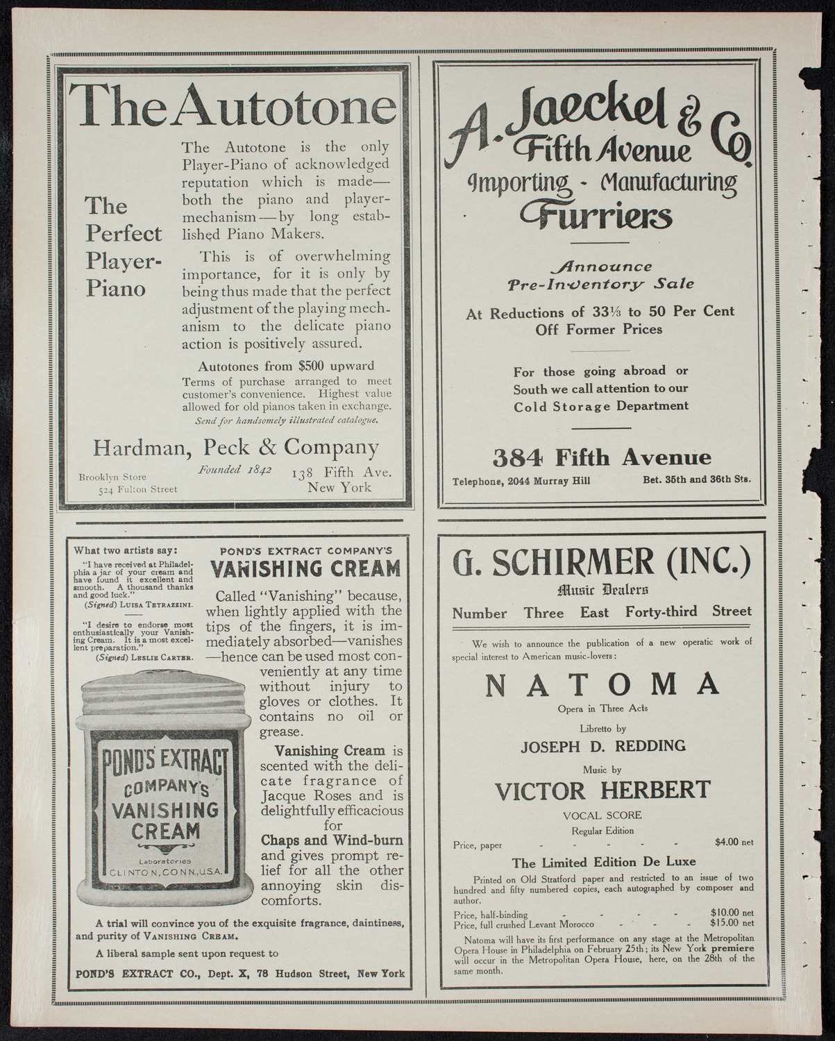 New York Philharmonic, February 21, 1911, program page 8
