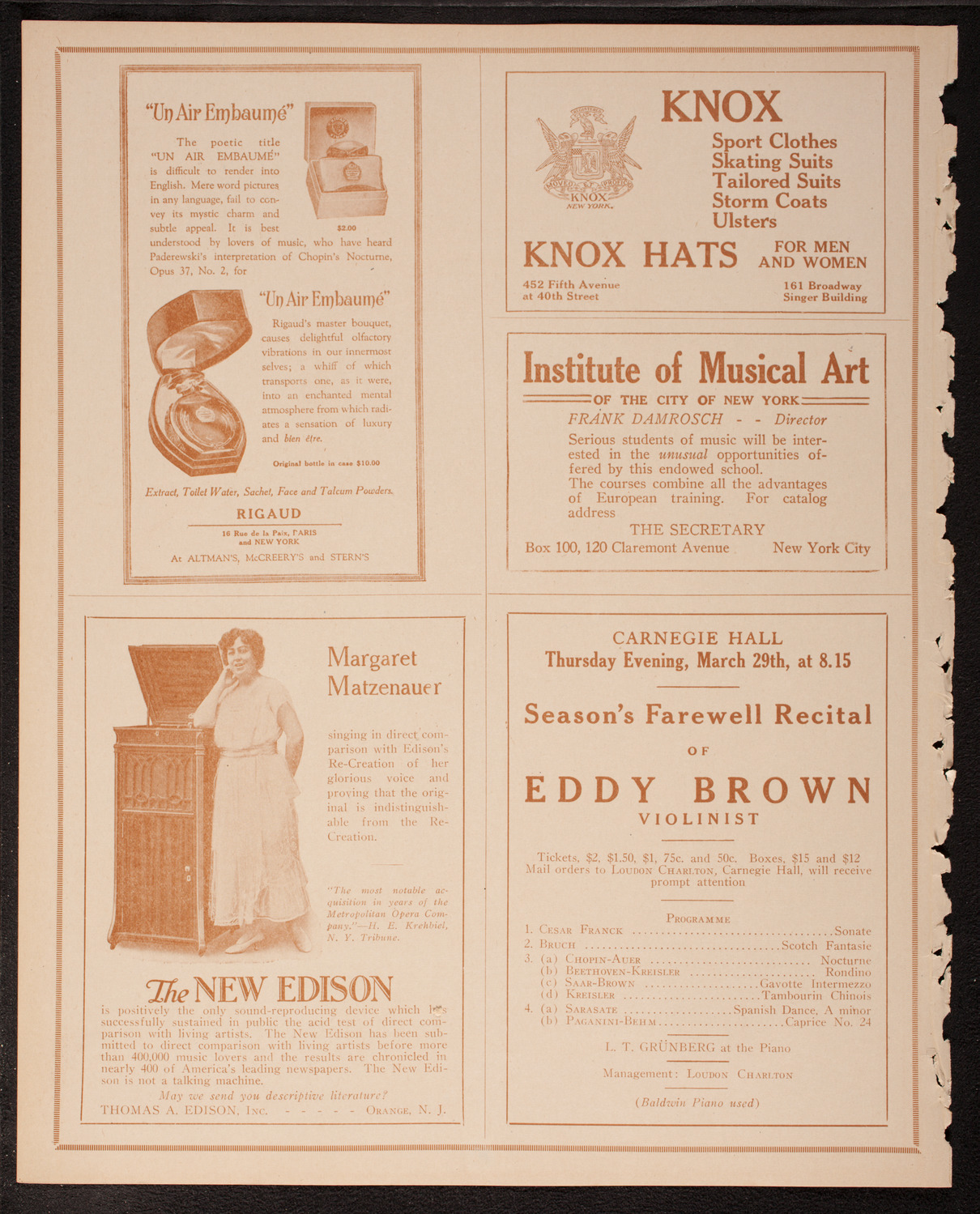 Boston Symphony Orchestra, March 15, 1917, program page 2