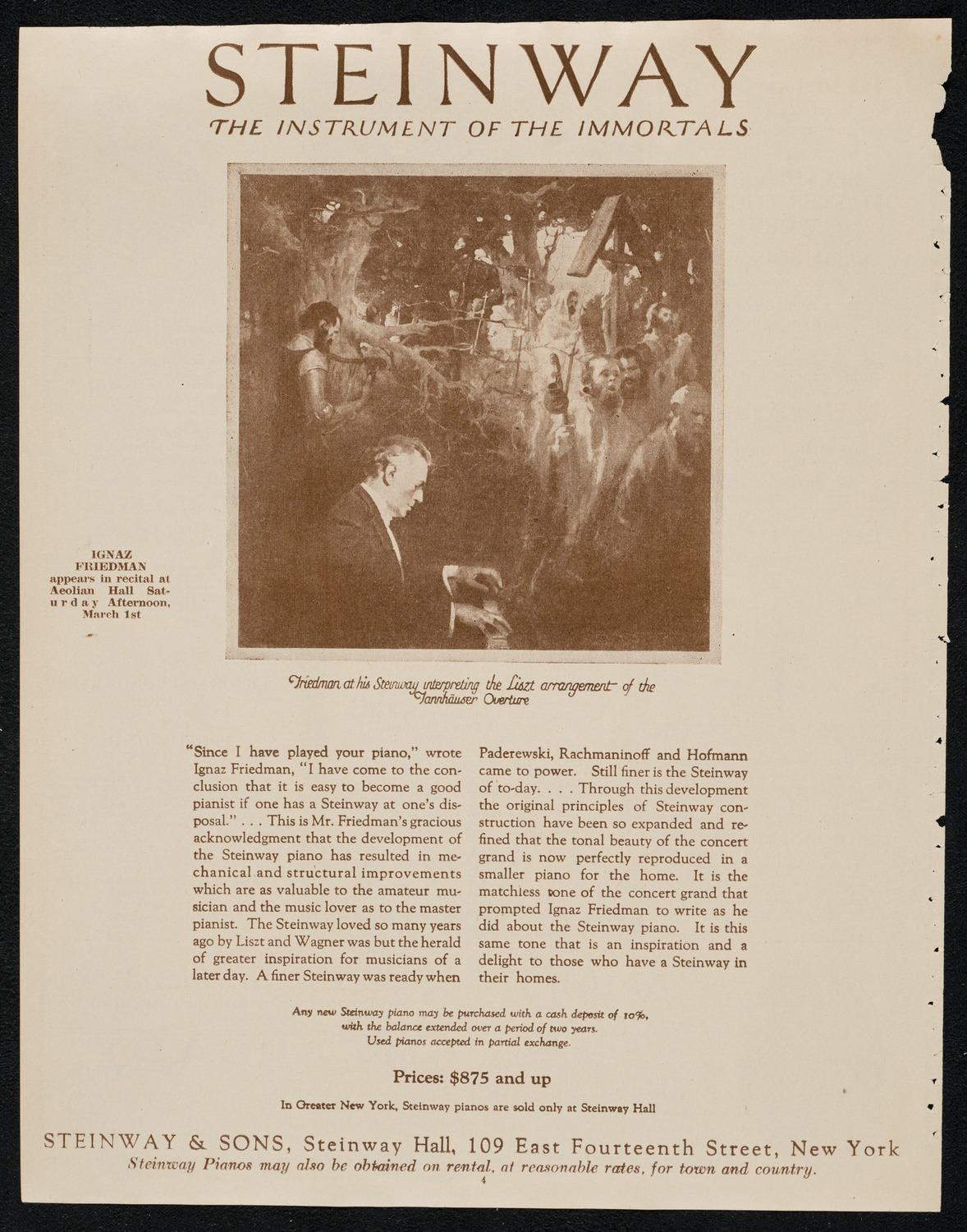 New York Philharmonic, February 28, 1924, program page 4
