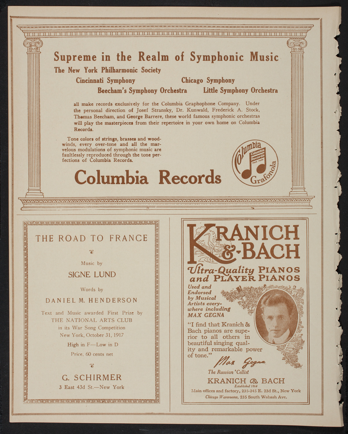 Home Symphony Concert: New York Philharmonic, January 9, 1918, program page 6