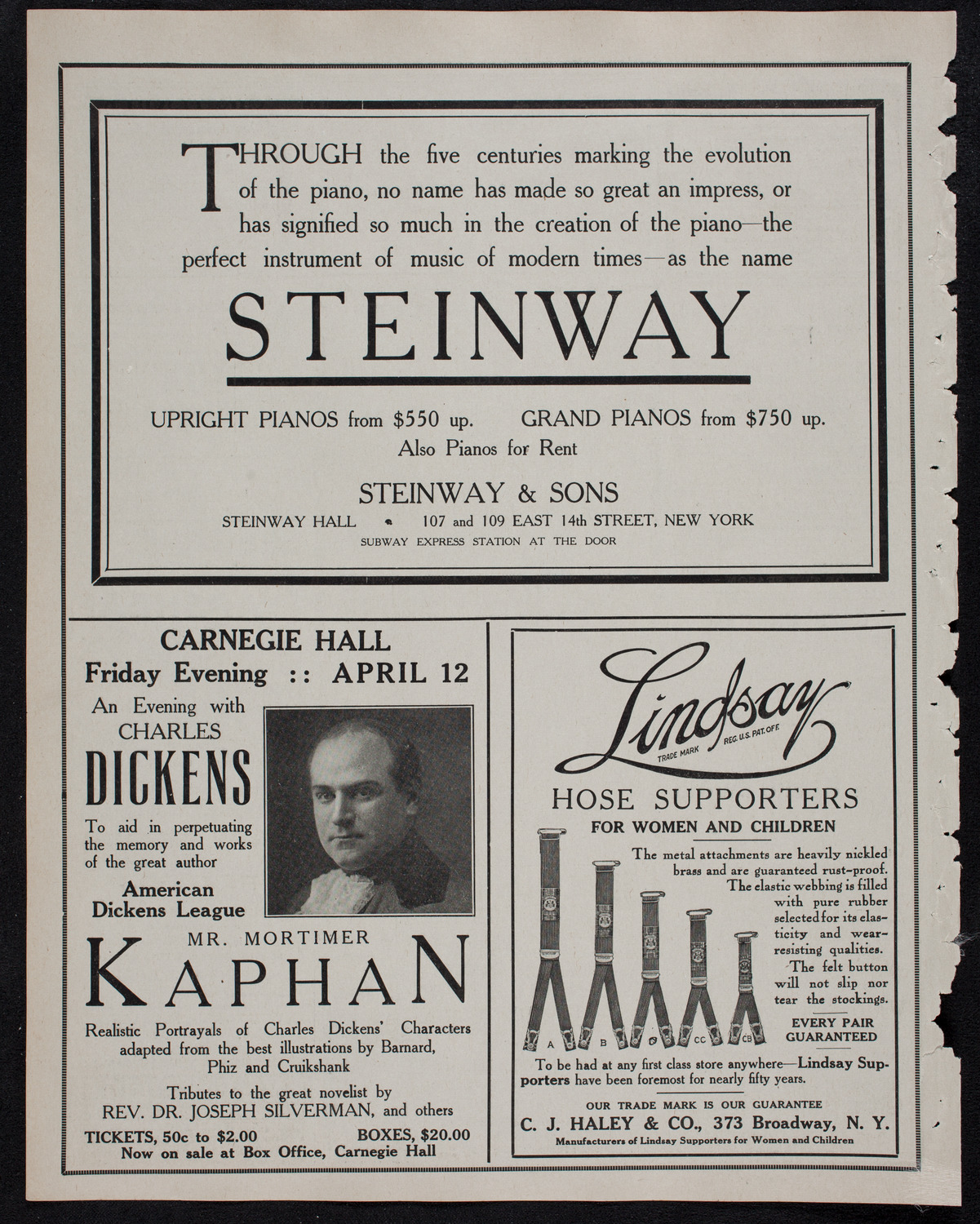 London Symphony Orchestra, April 8, 1912, program page 4