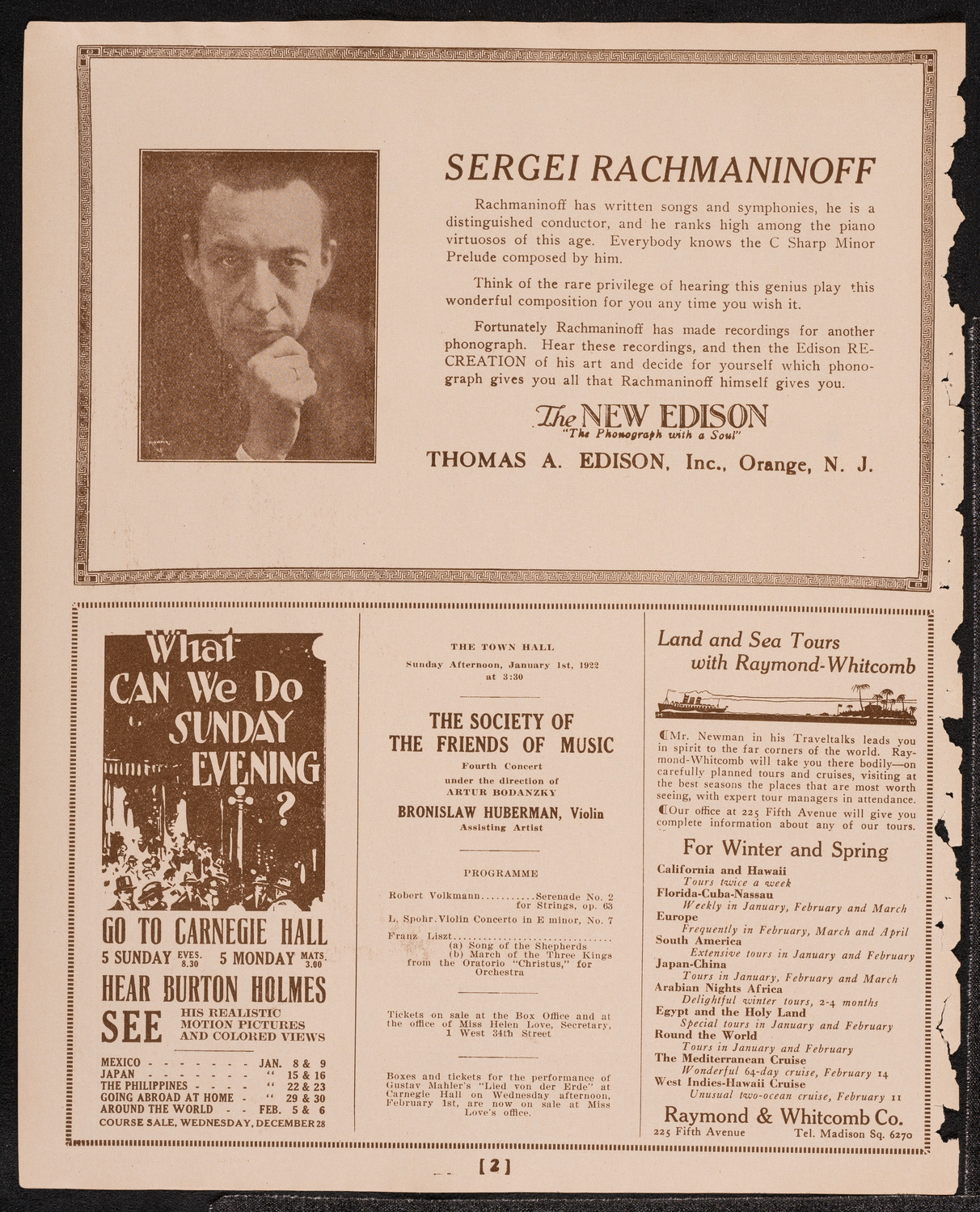 Grand Music Festival, December 19, 1921, program page 2