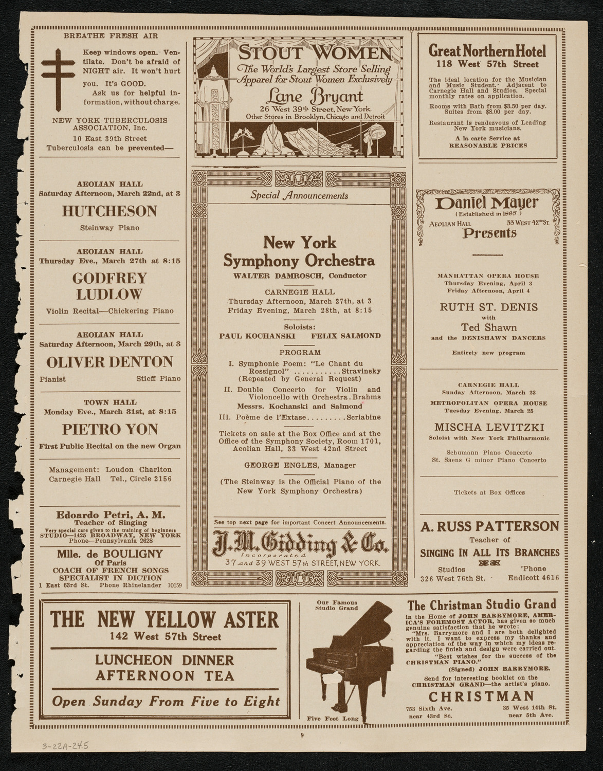 Fritz Kreisler, Violin, March 22, 1924, program page 9