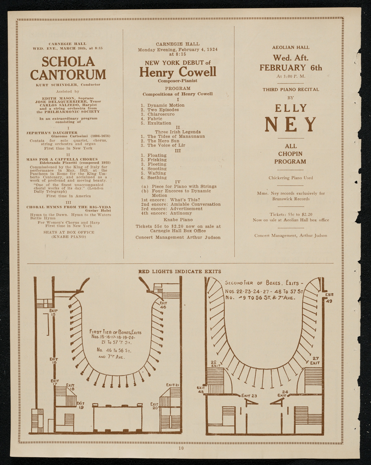 Miron Poliakin, Sara Sokolsky-Freid, and Adele Bliss, February 2, 1924, program page 10