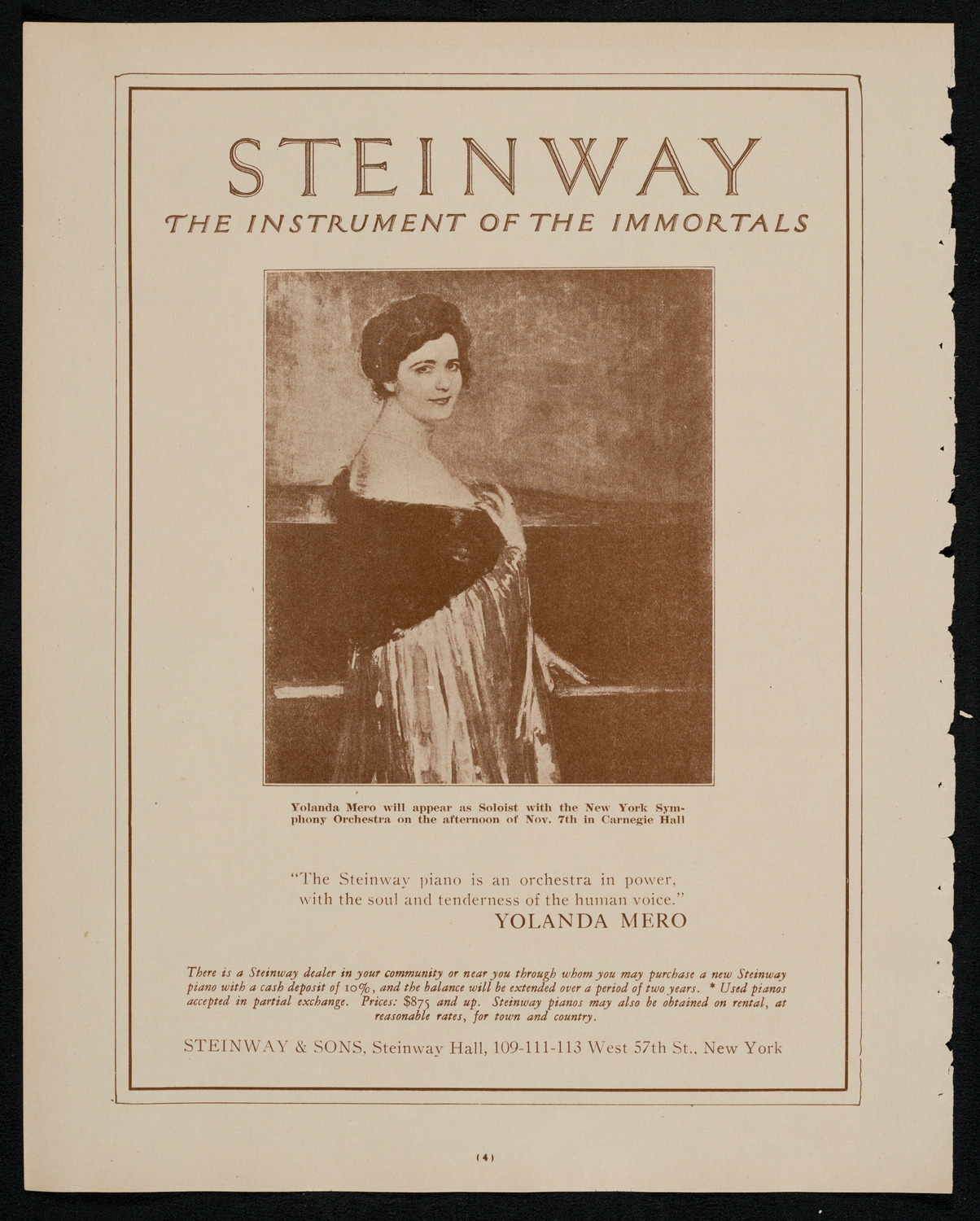 New York Philharmonic, November 5, 1925, program page 4