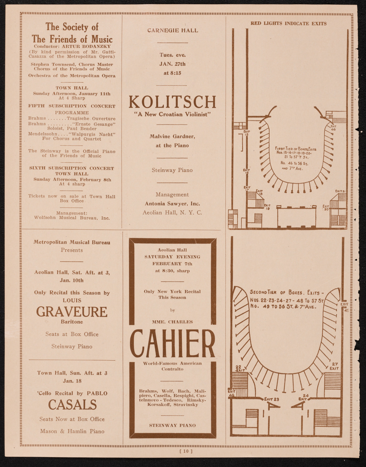 New York Symphony Orchestra, January 9, 1925, program page 10