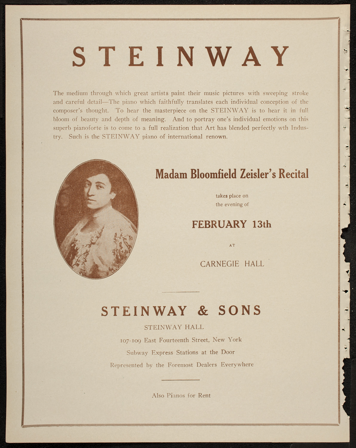 New York Symphony Orchestra, February 12, 1920, program page 4
