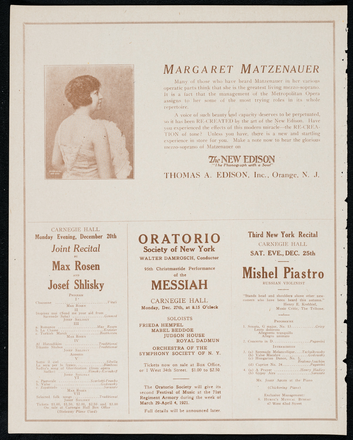 New York Philharmonic: Beethoven Festival, December 17, 1920, program page 2