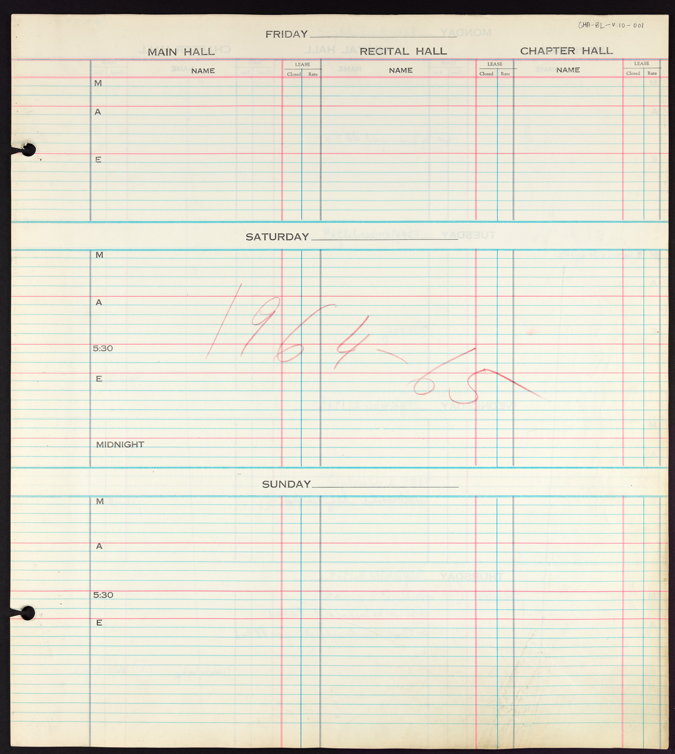 Carnegie Hall Booking Ledger, volume 10, page 1