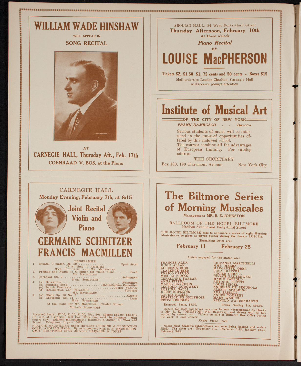 Russian Symphony Society of New York, January 29, 1916, program page 2