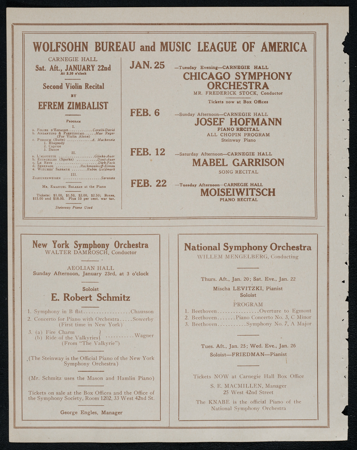 Burton Holmes Travelogue: Jerusalem, January 16, 1921, program page 8