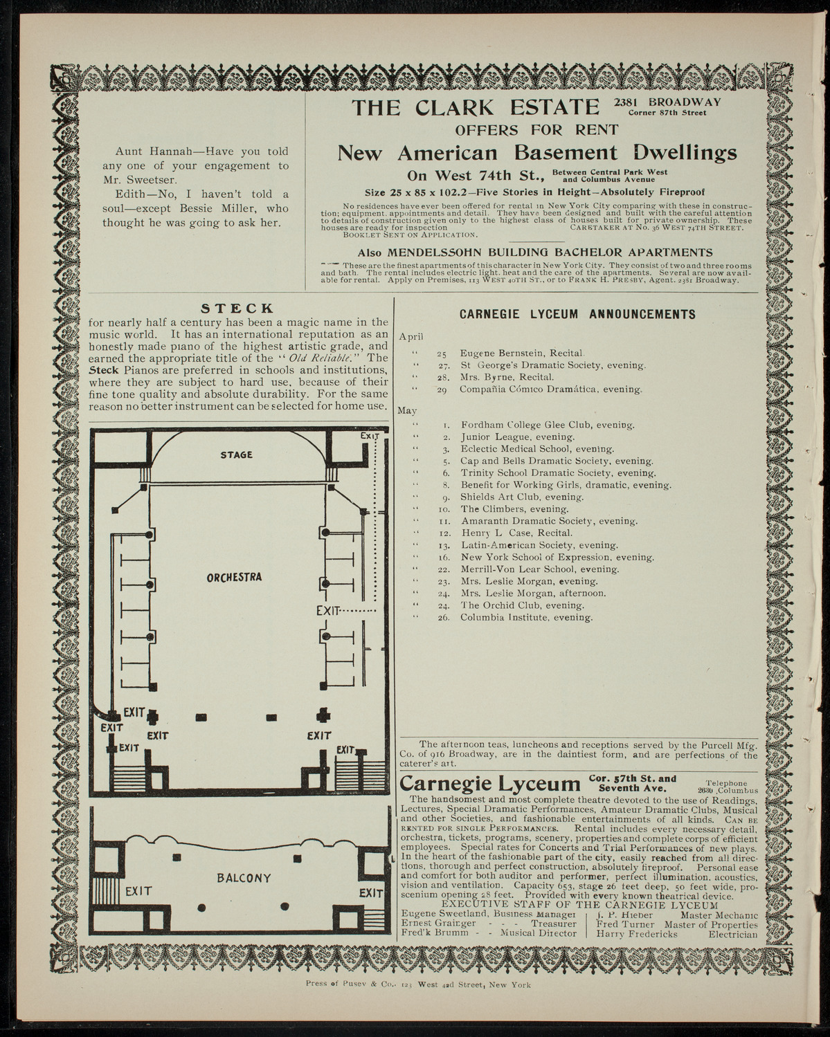 Annie Merritt, April 24, 1905, program page 4