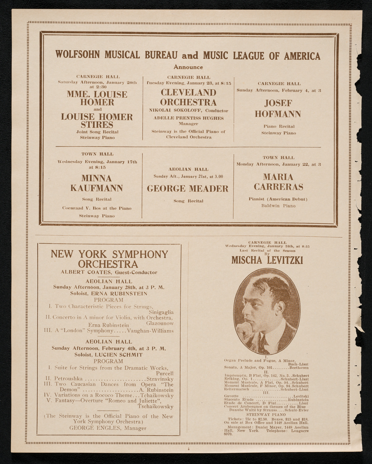 Isadora Duncan, Dancer, with the Russian Symphony Orchestra, January 15, 1923, program page 8