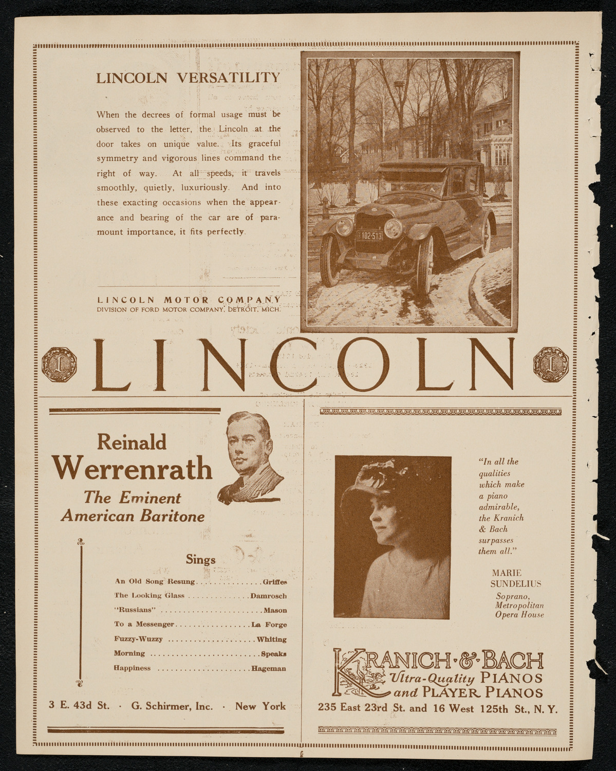 New York Philharmonic, February 15, 1924, program page 6