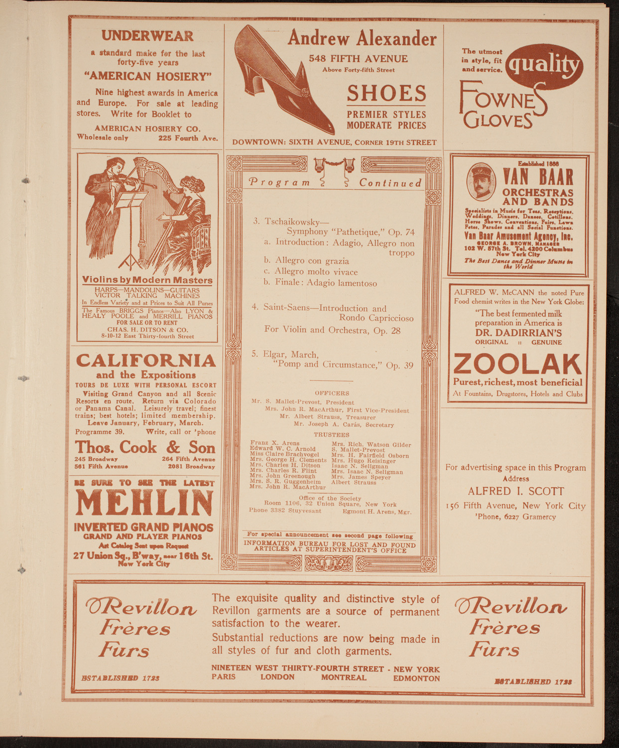 People's Symphony Concert, December 20, 1914, program page 7