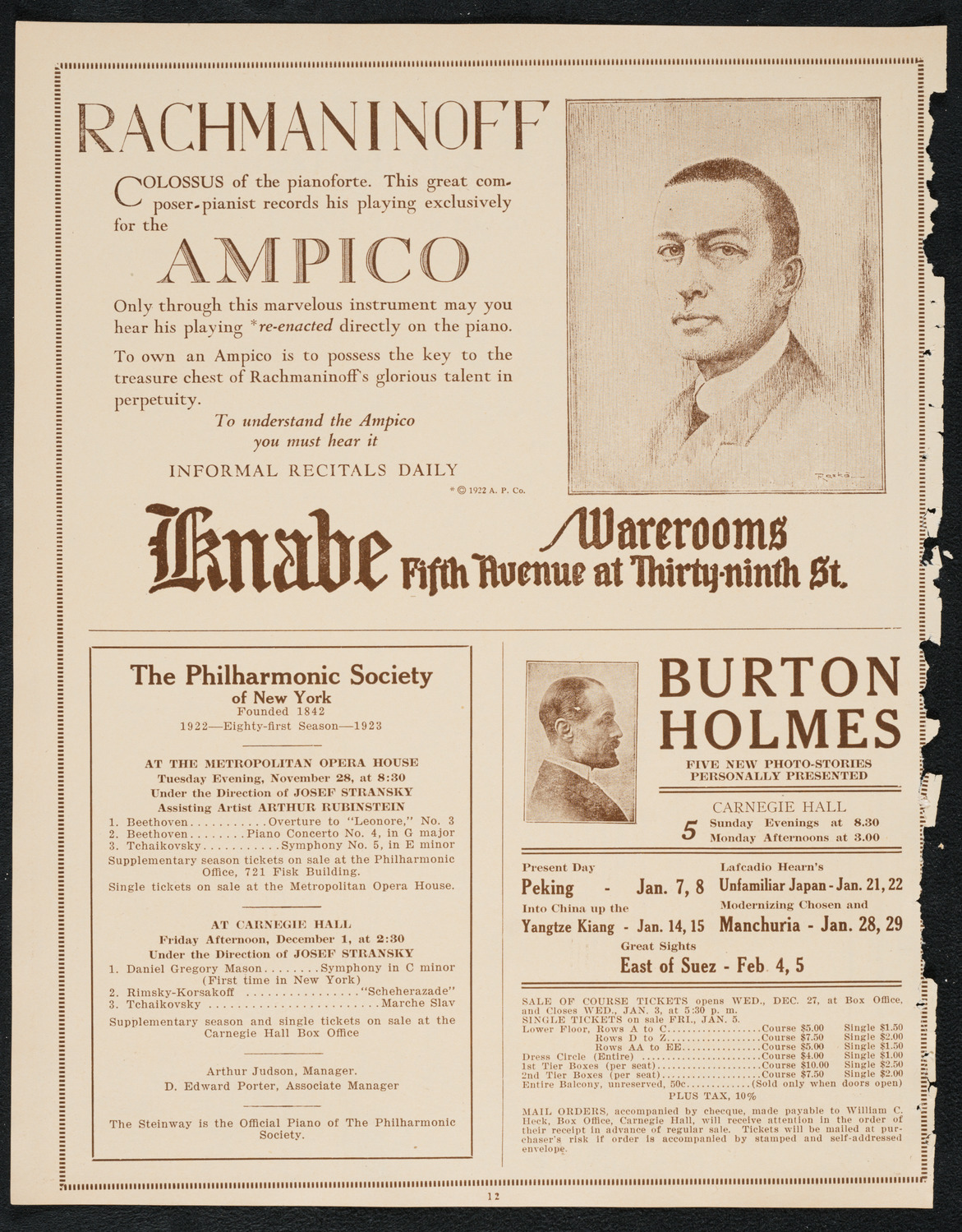 Newman Traveltalks: Victoria Falls, November 26, 1922, program page 12
