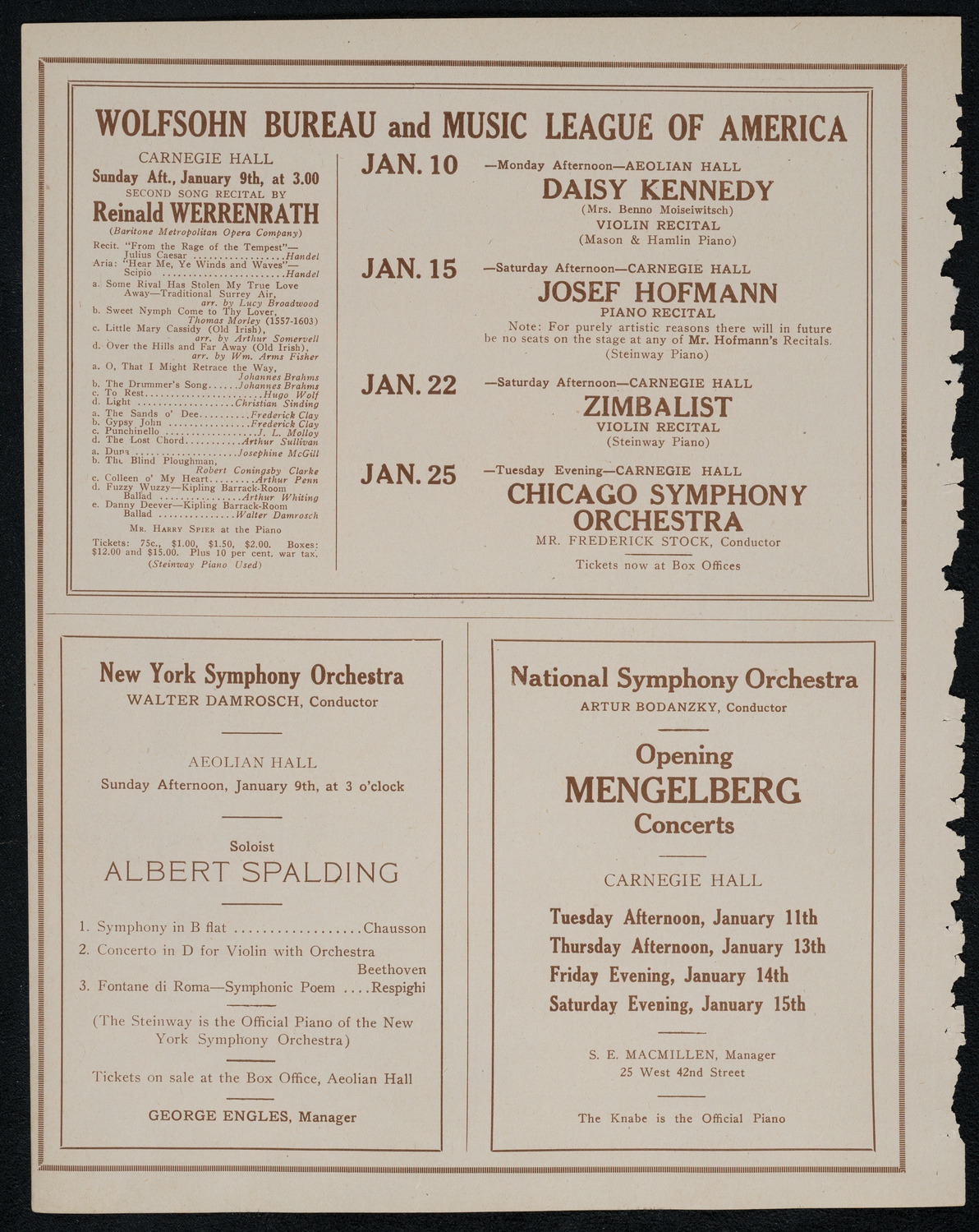 New York Symphony Orchestra, January 7, 1921, program page 8