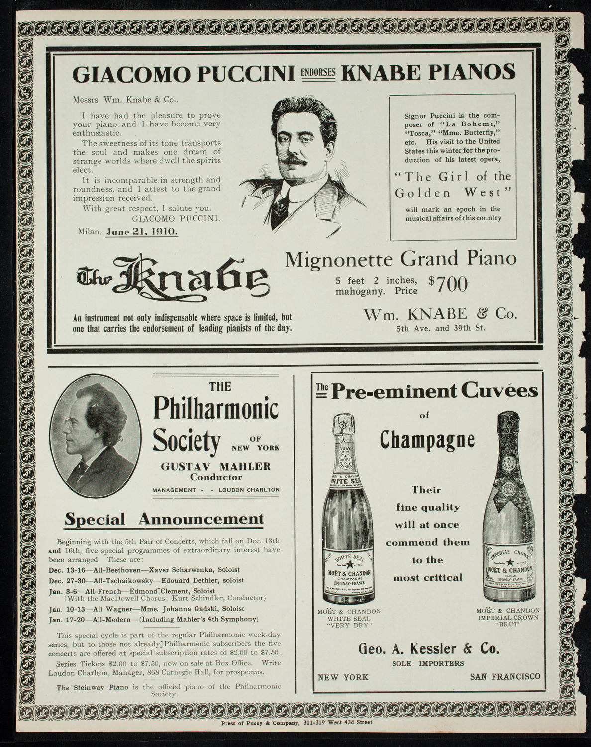 Boston Symphony Orchestra, December 10, 1910, program page 12