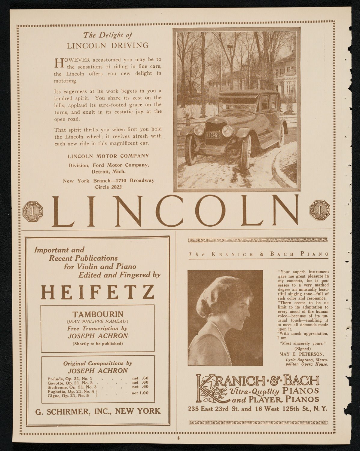 Benefit: Music and Art Lovers' Club, January 8, 1924, program page 6