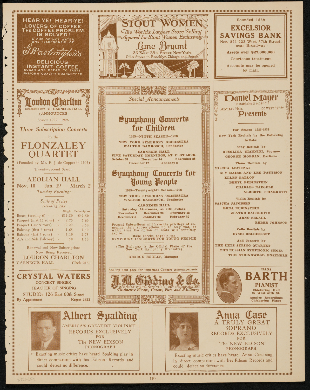 Benefit: St. Andrews One Cent Coffee Stands Society, April 23, 1925, program page 9
