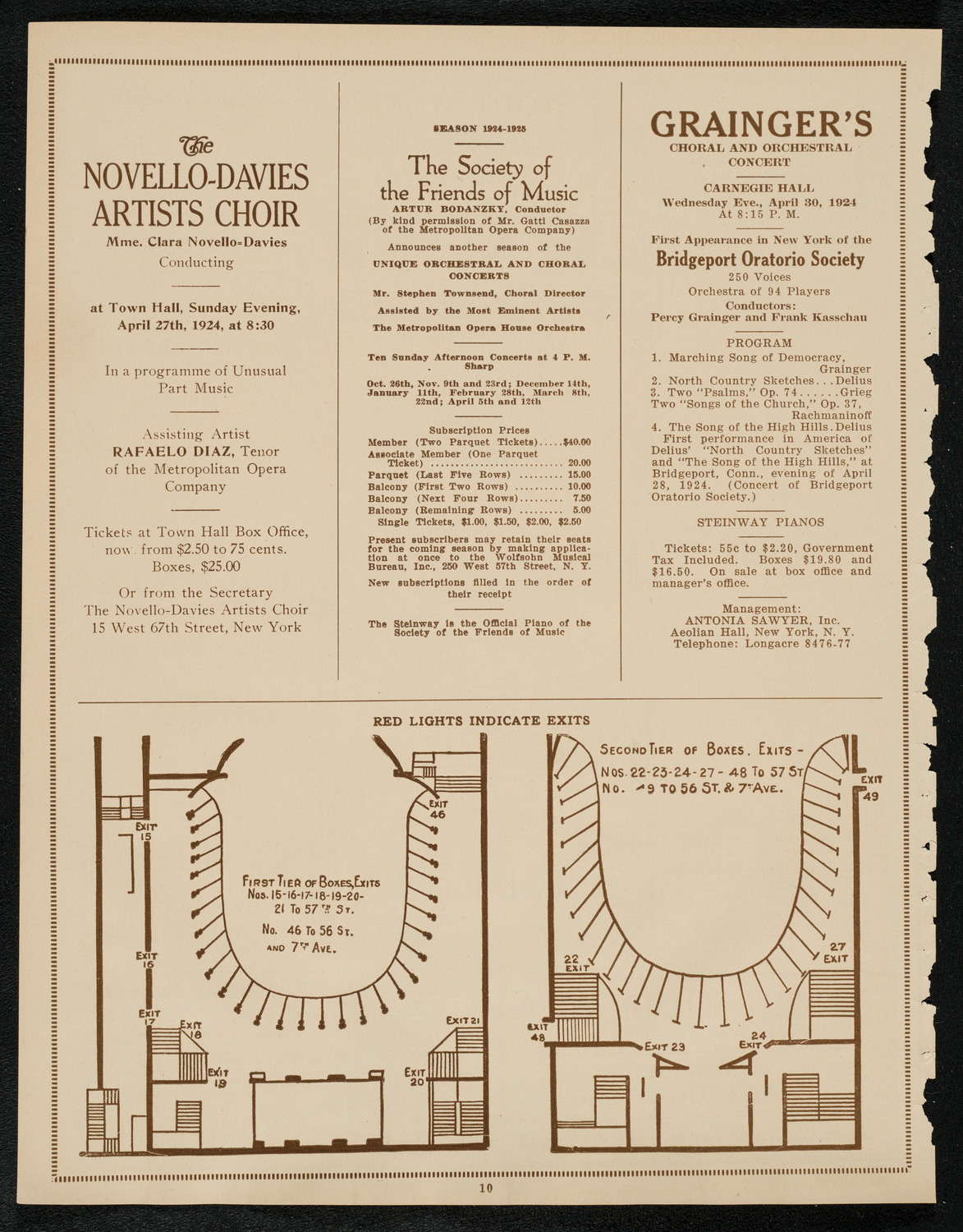 New York Symphony Club, April 18, 1924, program page 10