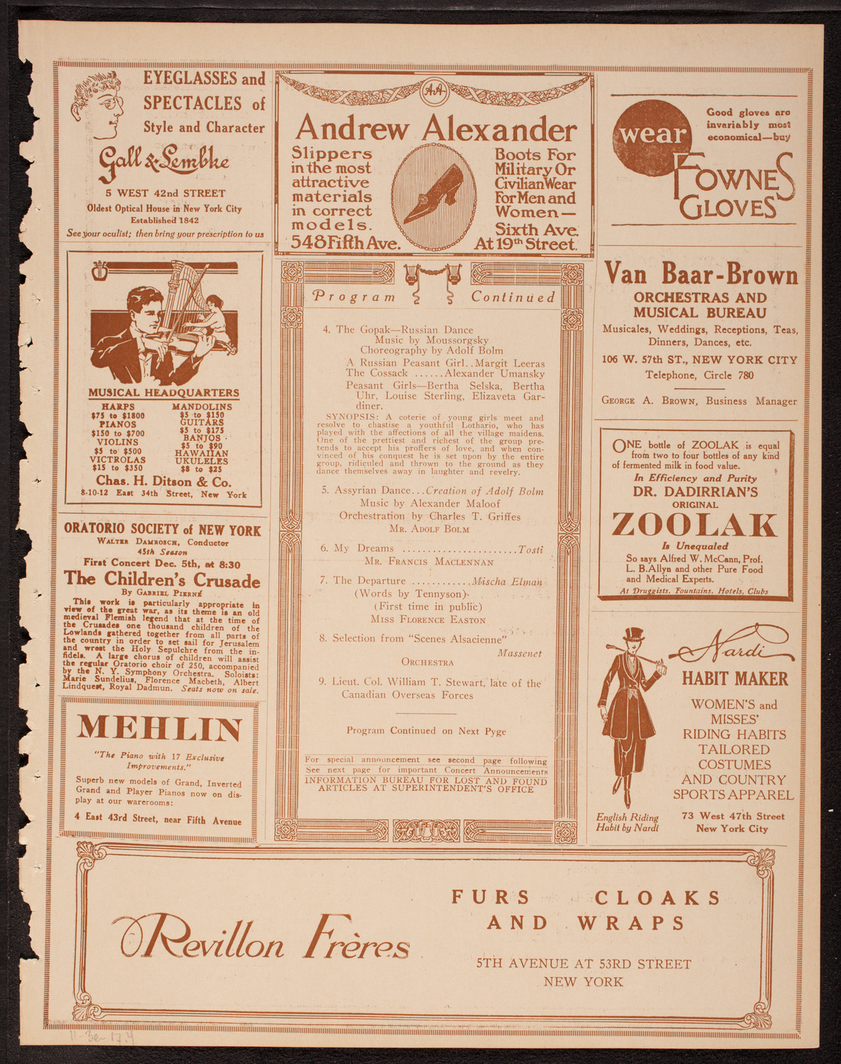 Benefit: N.Y. State Association Opposed to Woman Suffrage, November 3, 1917, program page 7